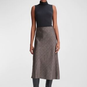 Vince Houndstooth Satin Midi Skirt - Size 4